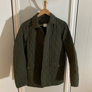 J. McLaughlin olive green quilted jacket